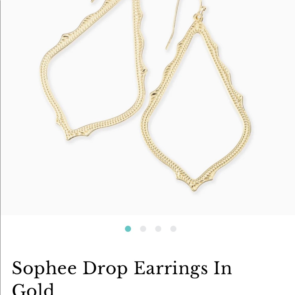 Kendra Scott Sophee gold drop earrings, never worn